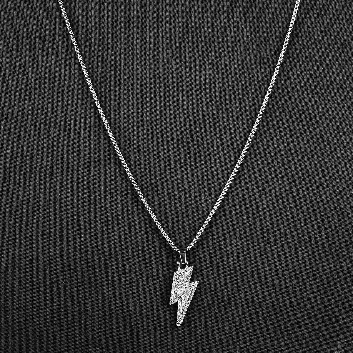 Flash Chain Crystal Flash Necklace with silver Roundcut chain -316L