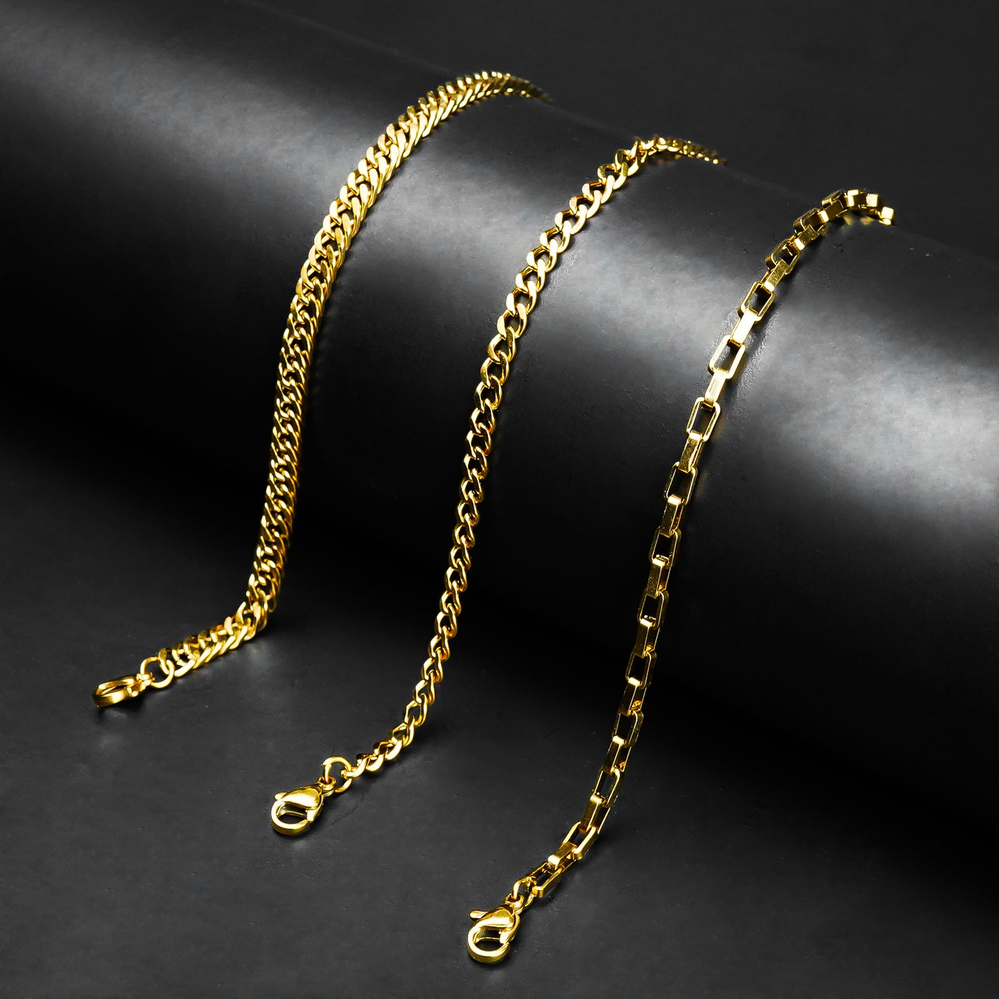 5mm Golden Flex Link Curb chain Bracelet -316L