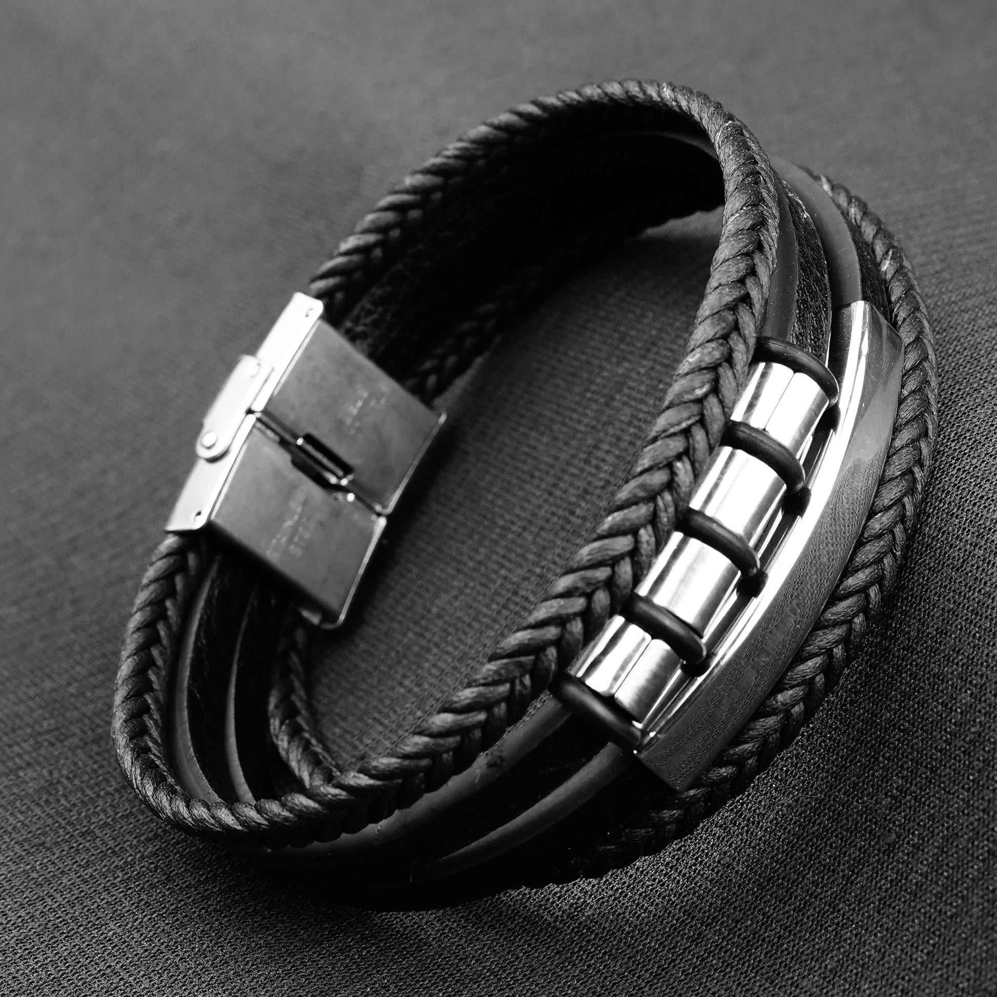 Multi layer Leather Straps Bracelet