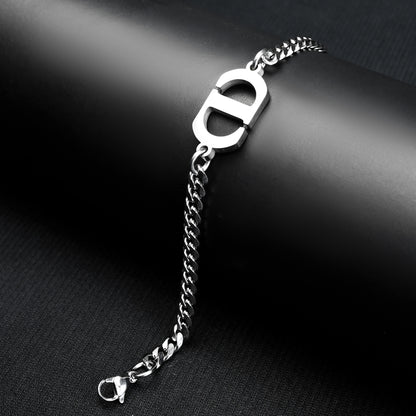 5mm Silver D Miami Cuban chain Bracelet -316L