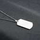 2mm Silver Engraving Rectangle pendant with Link chain -316L