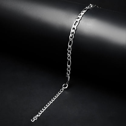 5 mm Silver Flex Figaro Chain Bracelet -316L