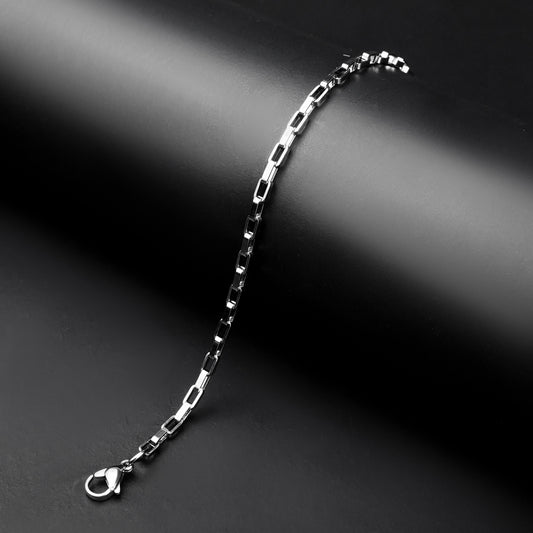 4mm Silver Flex Flat Cable Chain Bracelet