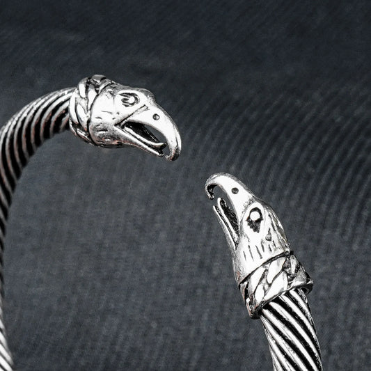 6mm Silver Metallic Hawk Cuff Bangle bracelet -316L