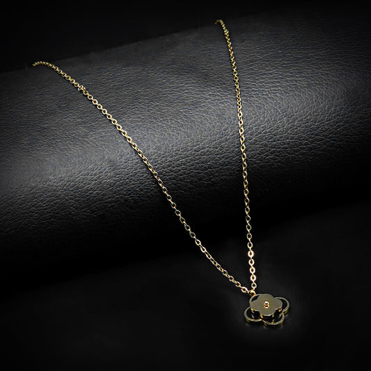 Golden Van Cleef Pendant with Golden Cable Chain -316L