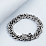 12.5mm Silver Iced Miami Cuban Bracelet -316L