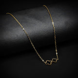 Golden Double Van Cleef Pendant with Golden Cable Chain -316L