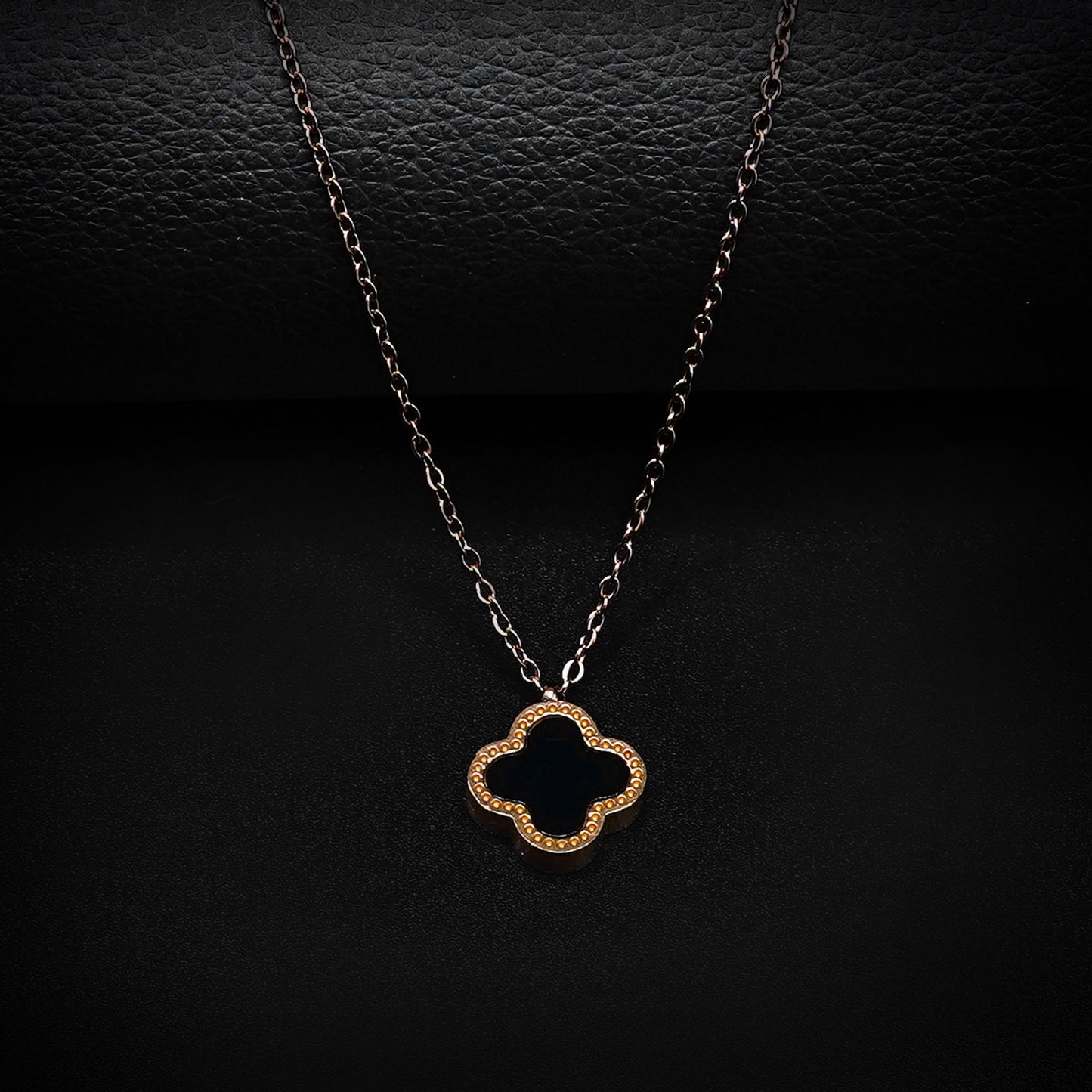 Copper Van Cleef Pendant with Copper Golden Cable Chain -316L