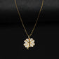 Golden Chic Clover Pendant with Silver Cable Chain -316L