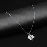 Silver Chic Clover Pendant with Silver Cable Chain -316L