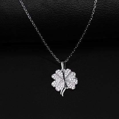 Silver Chic Clover Pendant with Silver Cable Chain -316L