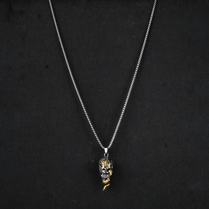 Venom Skull pendant with silver Roundcut chain -316L