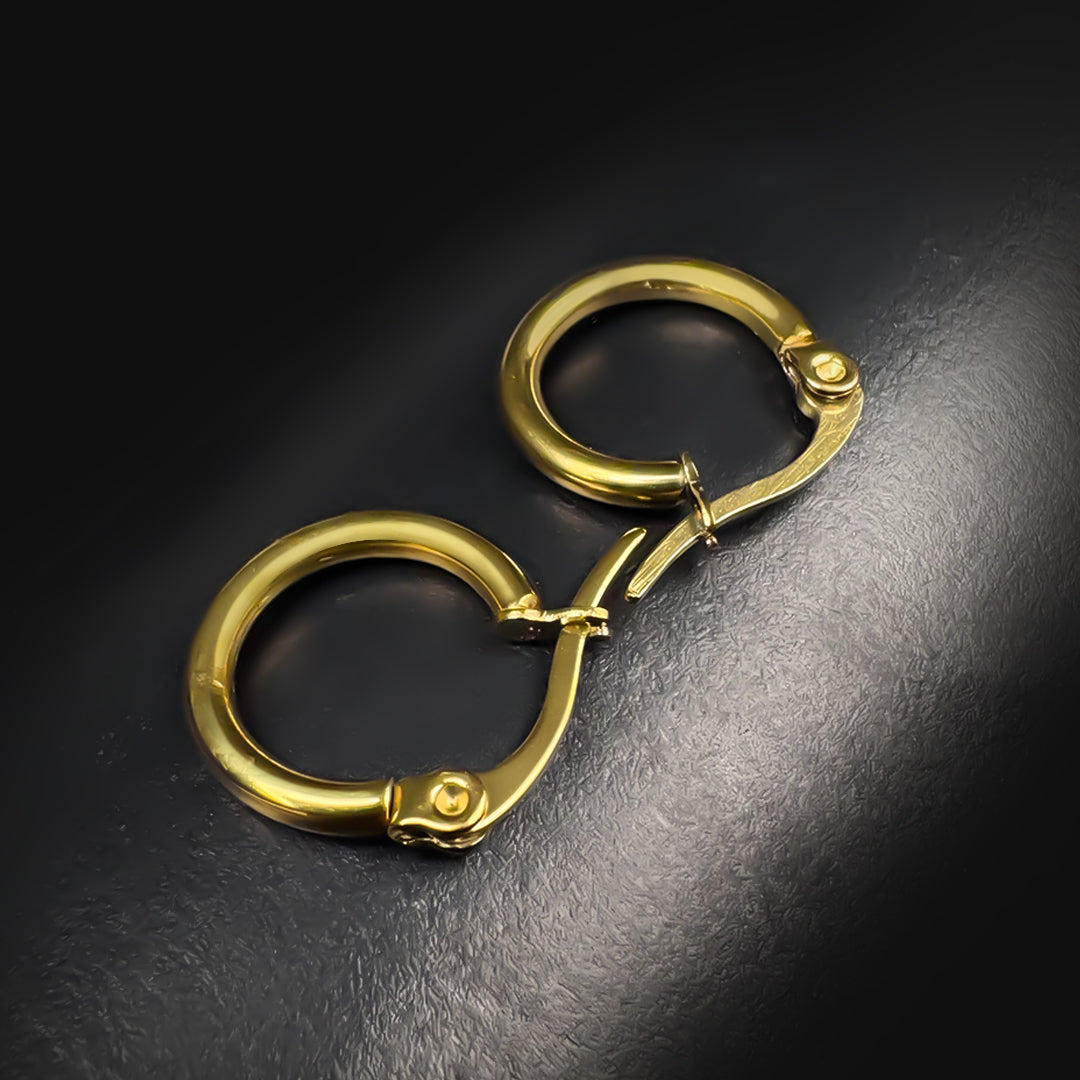 Men's Hoop Earrings with Locking Back