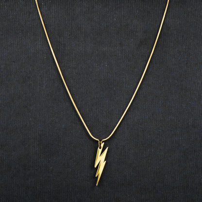 Lightning pendant with golden Roundcut chain -317L