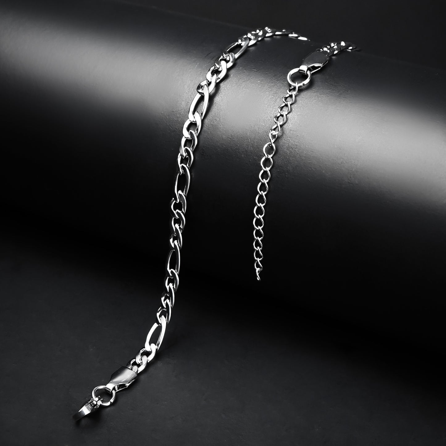 5 mm Silver Flex Figaro Chain Bracelet -316L