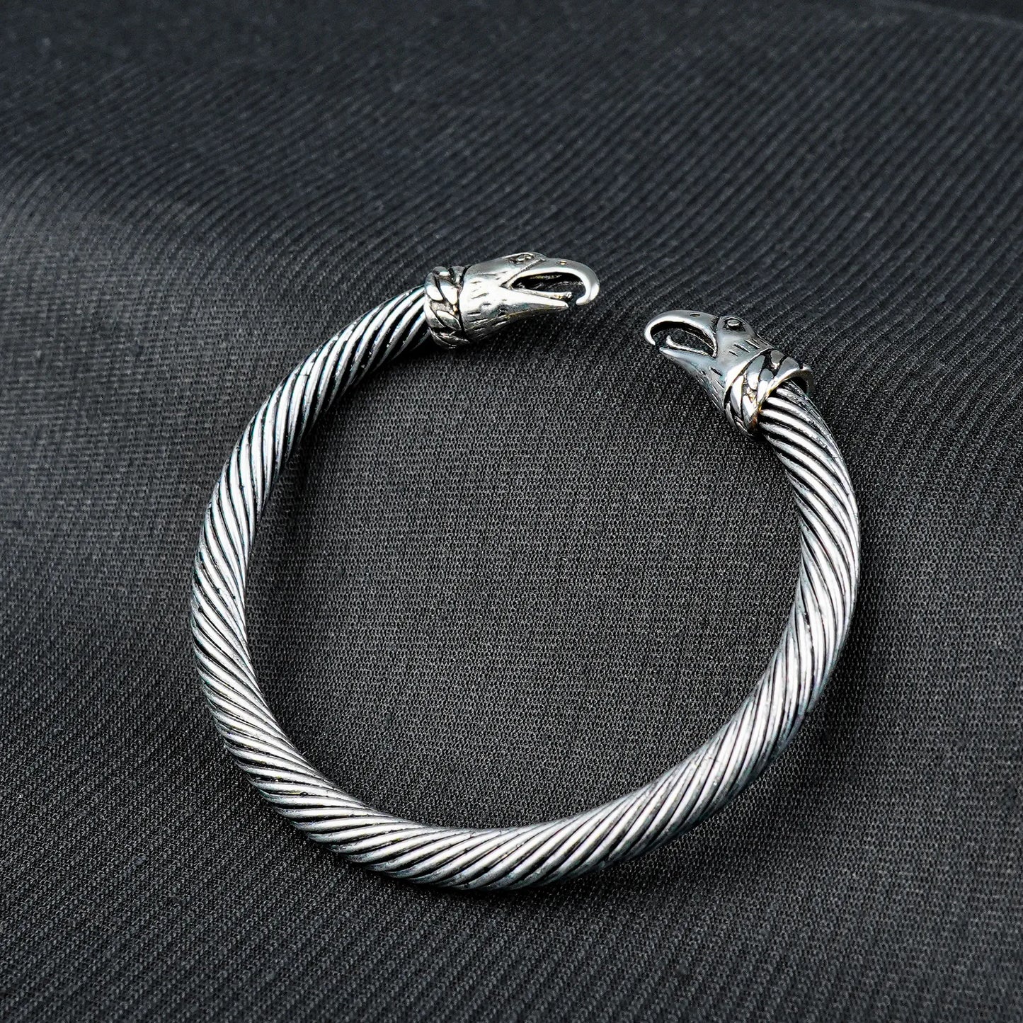 6mm Silver Metallic Hawk Cuff Bangle bracelet -316L