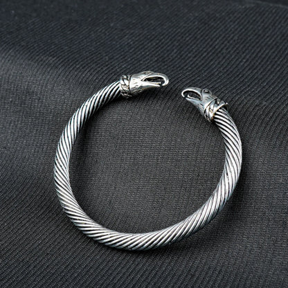 6mm Silver Metallic Hawk Cuff Bangle bracelet -316L