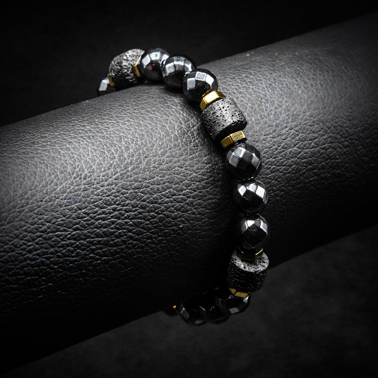 8mm Crystal Black Beaded Bracelet