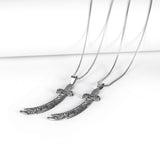Pair of Vintage Zulfiqar Sword Pendant With Box Chain