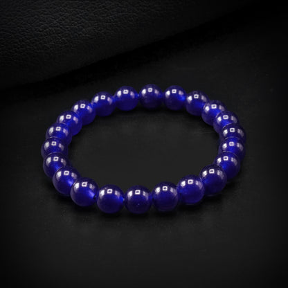 8mm Dark Blue Beaded Bracelet