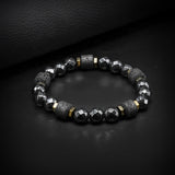 8mm Crystal Black Beaded Bracelet