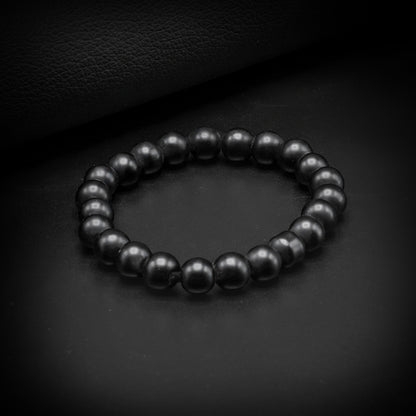 8mm Matte Black Beaded Bracelet