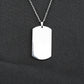 2mm Silver Engraving Rectangle pendant with Link chain -316L