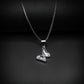Silver Butterfly Pendant with Silver Square Box Chain -316L
