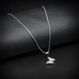 Silver Butterfly Pendant with Silver Square Box Chain -316L