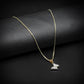 Golden Butterfly Pendant with Silver Square Box Chain -316L
