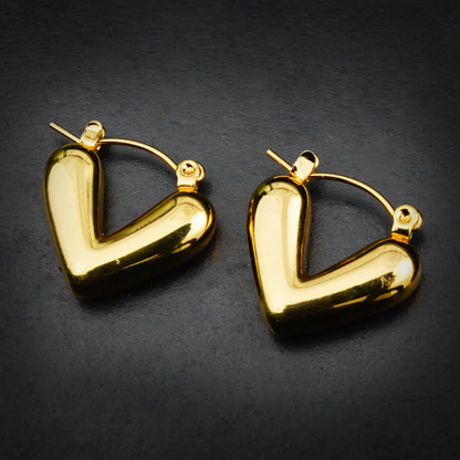 Golden Heart Earrings -316L