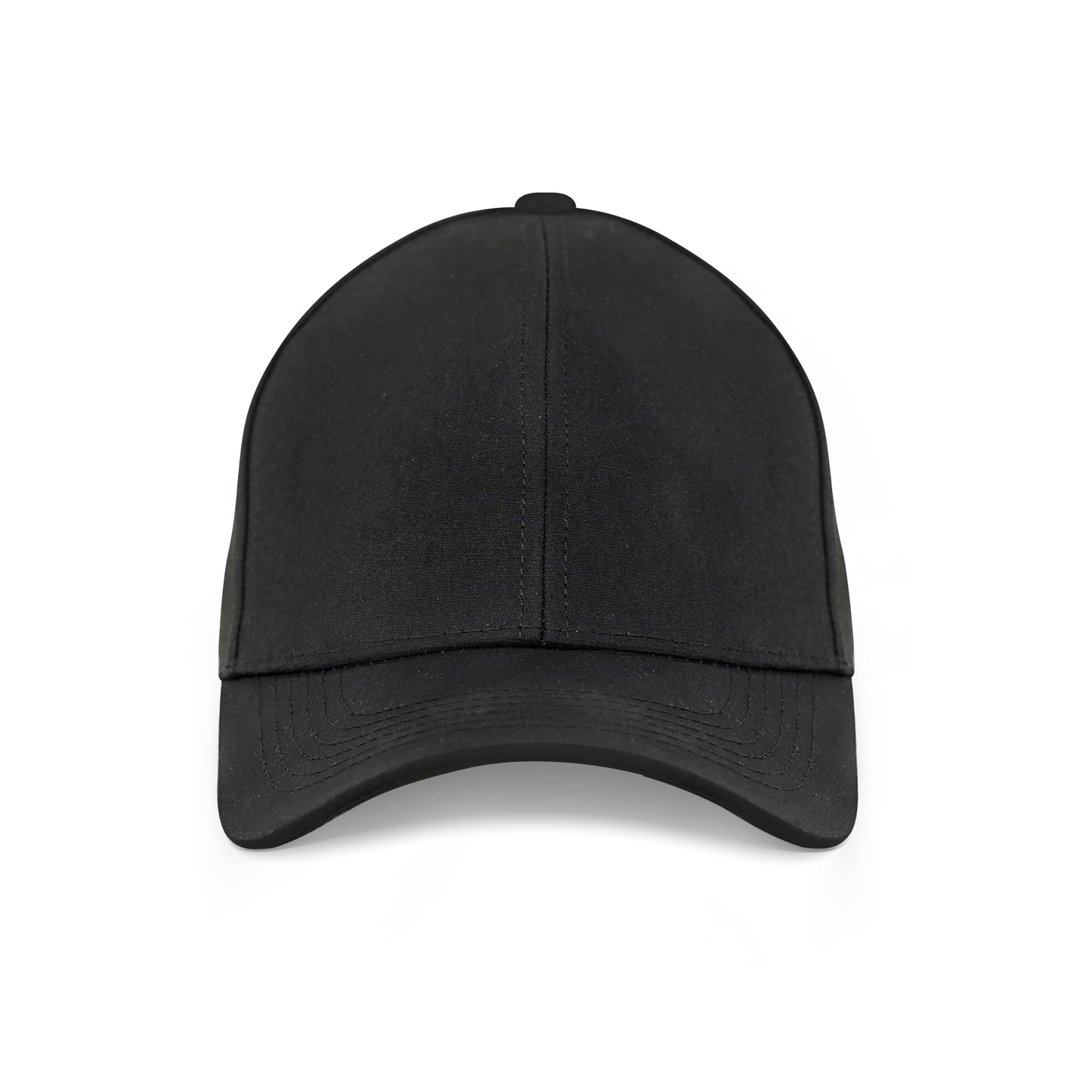 Classic Black Front Plain Fitted P-Cap