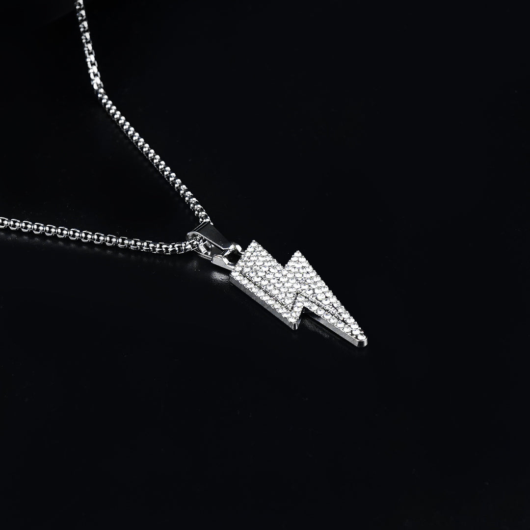 Flash Chain Crystal Flash Necklace with silver Roundcut chain -316L