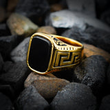 Black Stone Versace Ring-316L