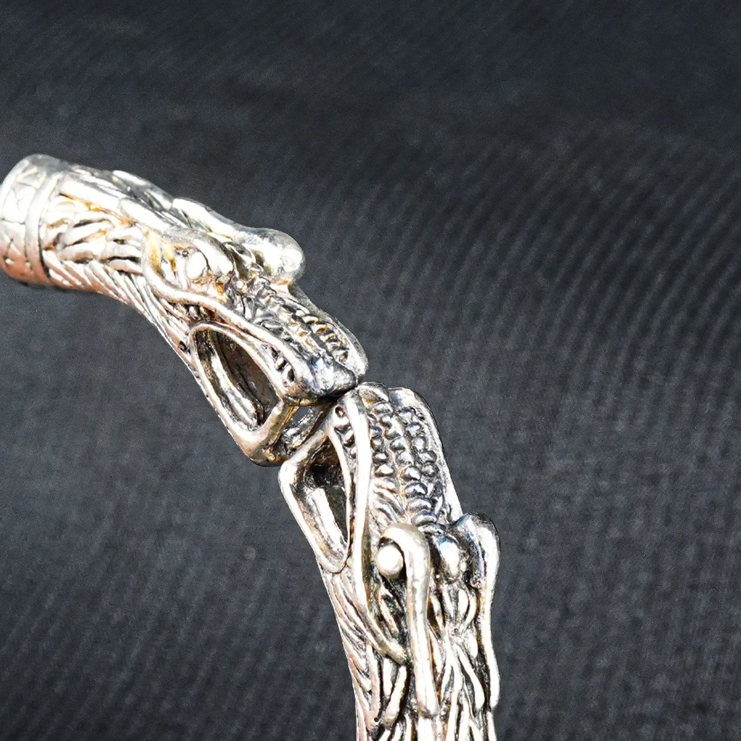 6mm Silver Metallic Dragon Cuff Bangle bracelet -316L