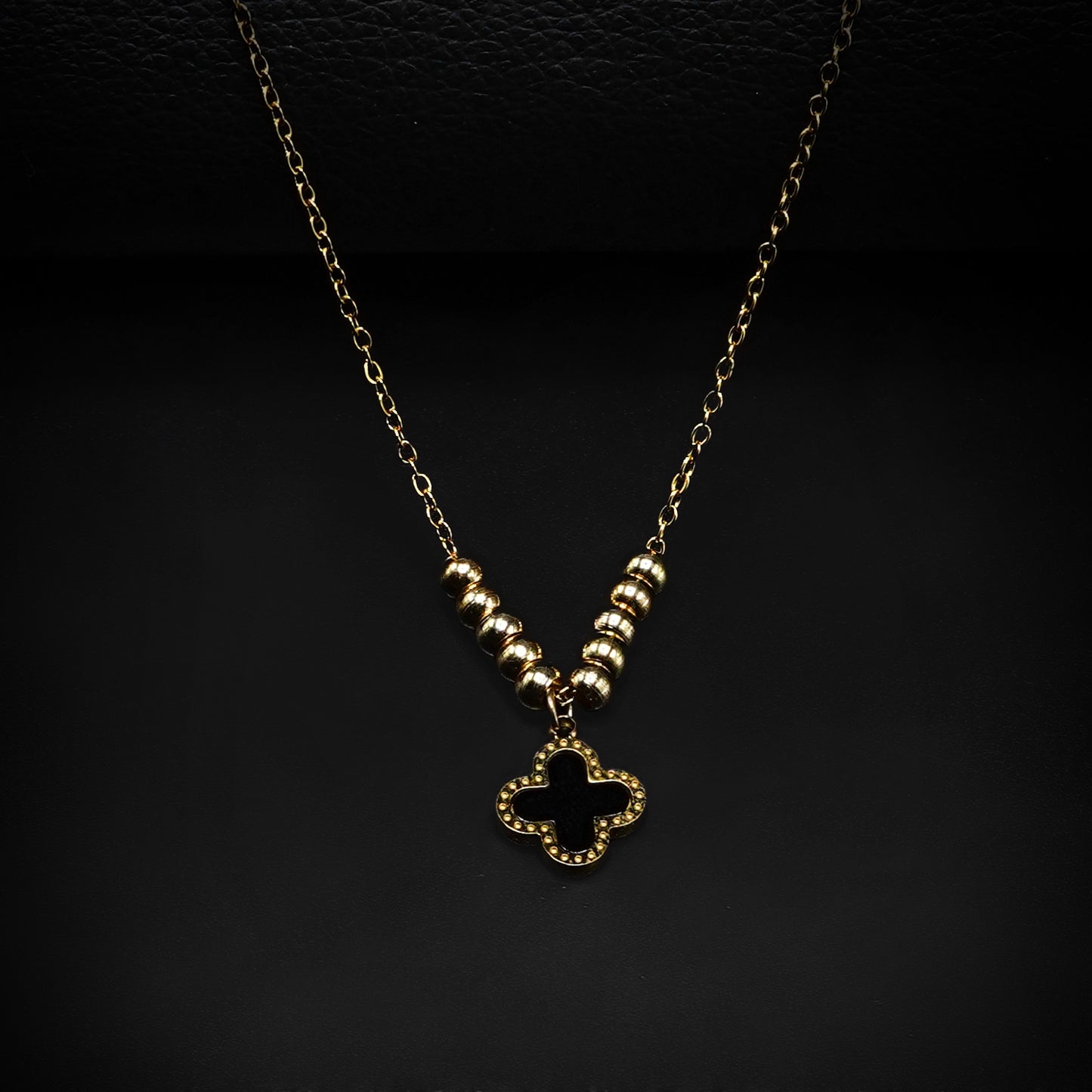 Golden Flex  Van Cleef Pendant with Golden Cable Chain -316L