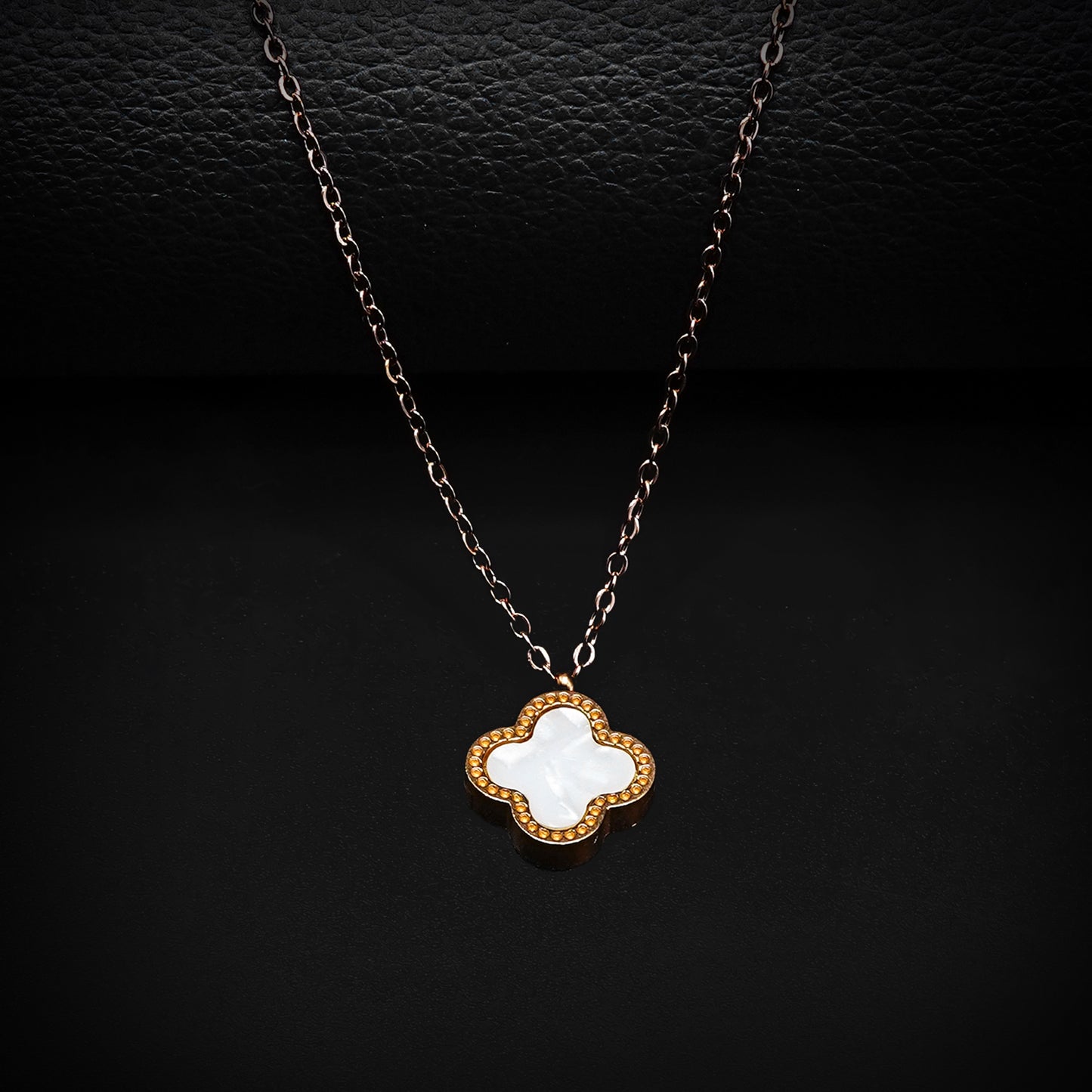 Copper Van Cleef Pendant with Copper Golden Cable Chain -316L