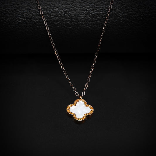 Copper Van Cleef Pendant with Copper Golden Cable Chain -316L