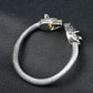 6mm Silver Metallic wolf Cuff Bangle Bracelet -316L