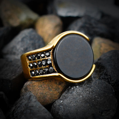 Golden Beaded Ring-316L