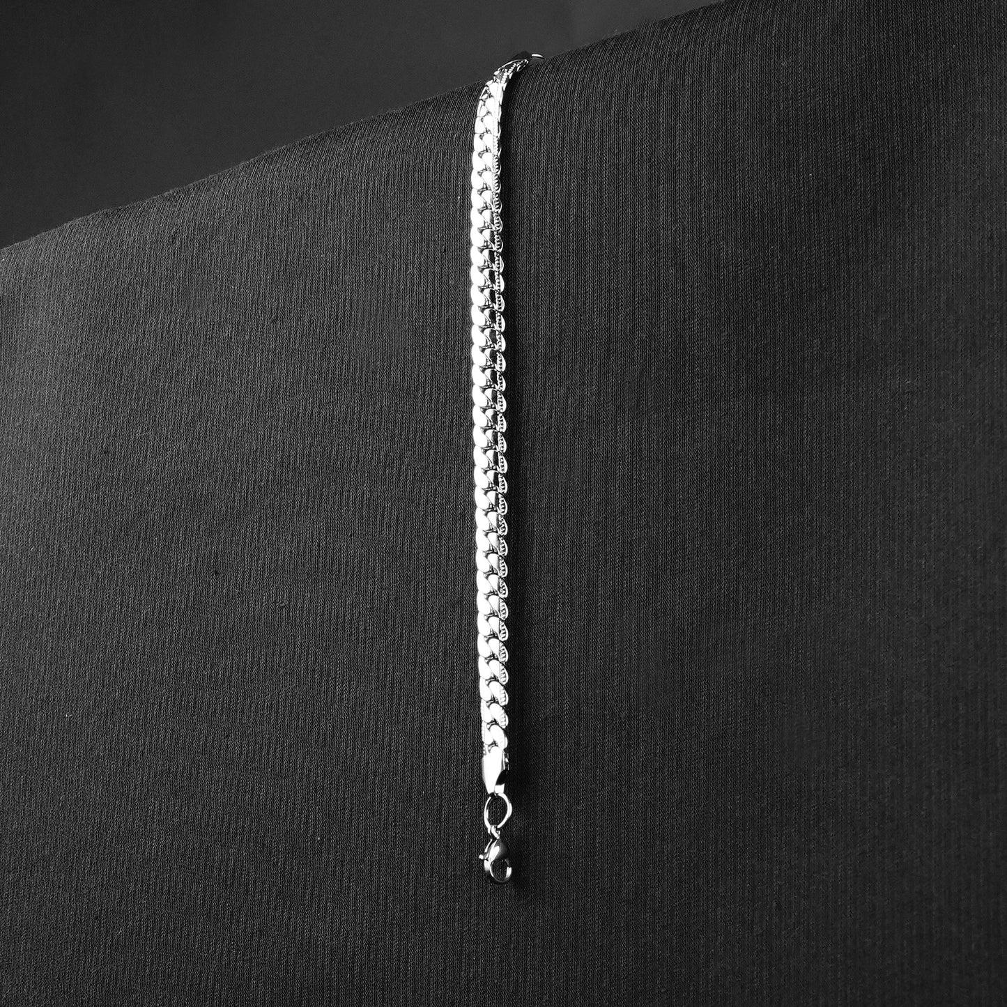 8mm Silver flex Cuban curb chain -316L