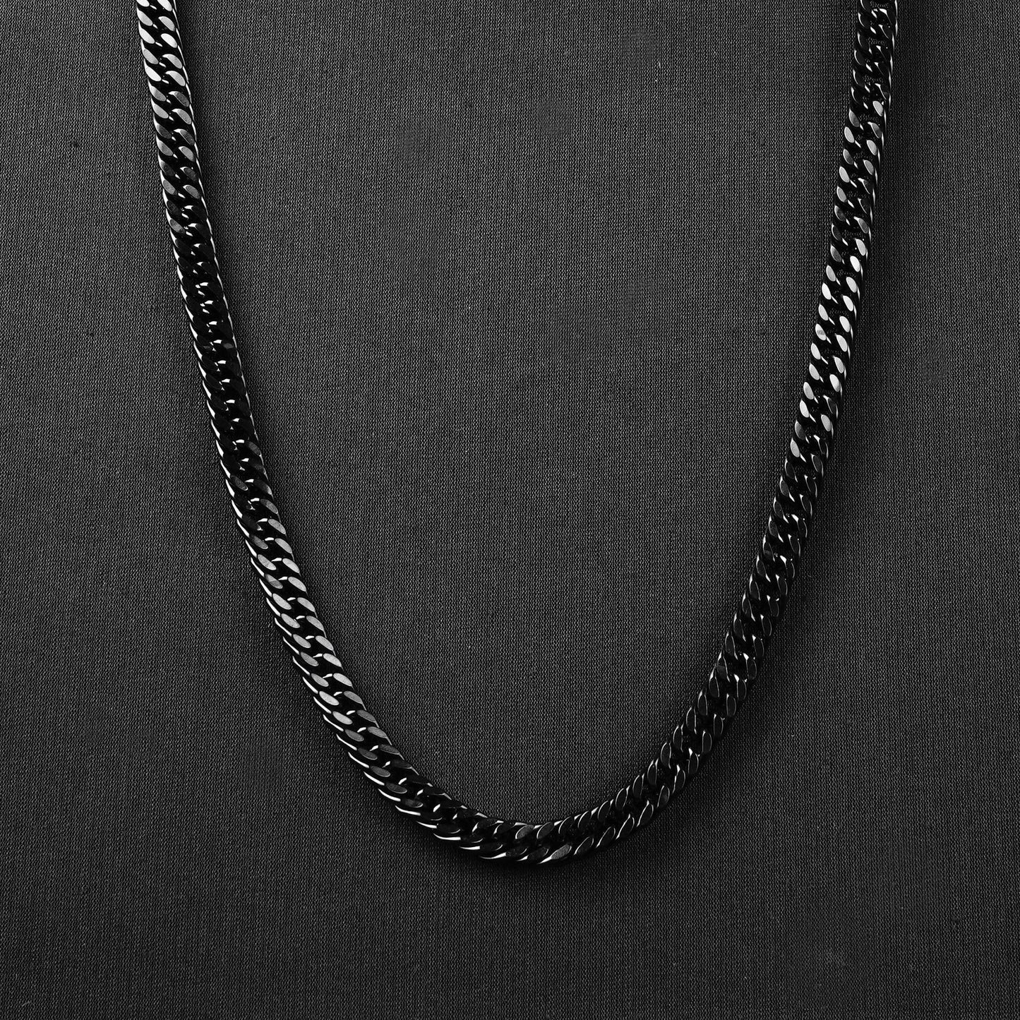 8mm Black flex Miami Cuban chain -316L