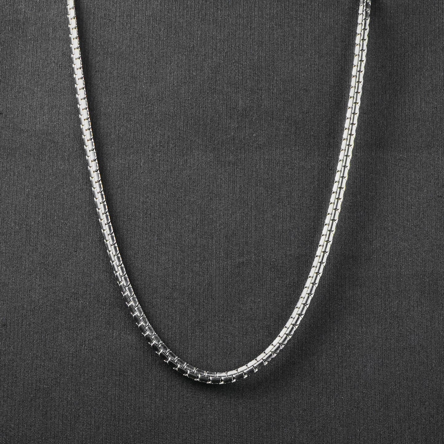 8mm silver flex Flat Bead chain  -316L