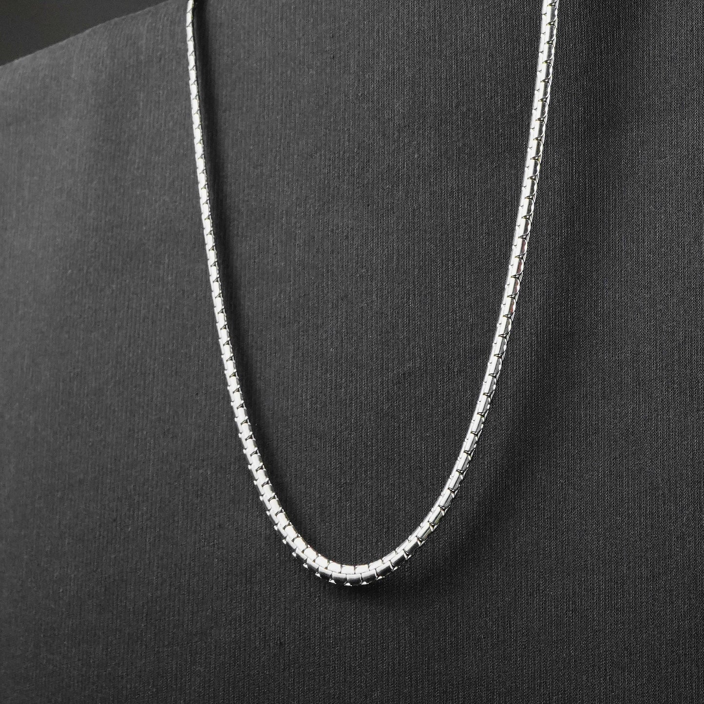 8mm silver flex Flat Bead chain  -316L