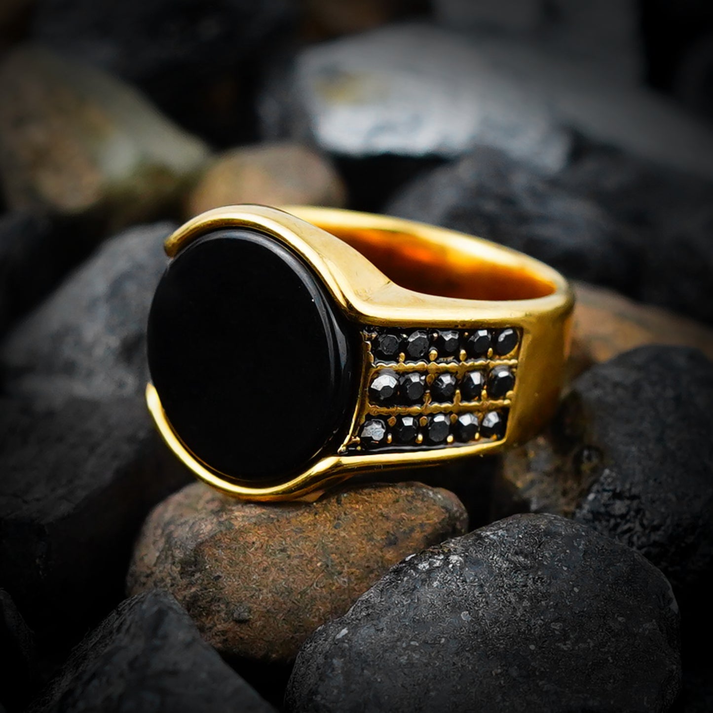 Golden Beaded Ring-316L