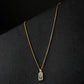 Black Stone Necklace with Golden Roundcut chain