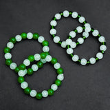 Bundle of 4 Green & White Bracelet