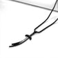Deep Black Zulfiqar Sword Necklace with Rounded Box Chain