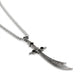 Gemstone Accented Silver Zulfiqar Pendant with Square Box Chain