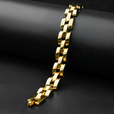 12mm Golden Moonlit link chain Bracelet -316L